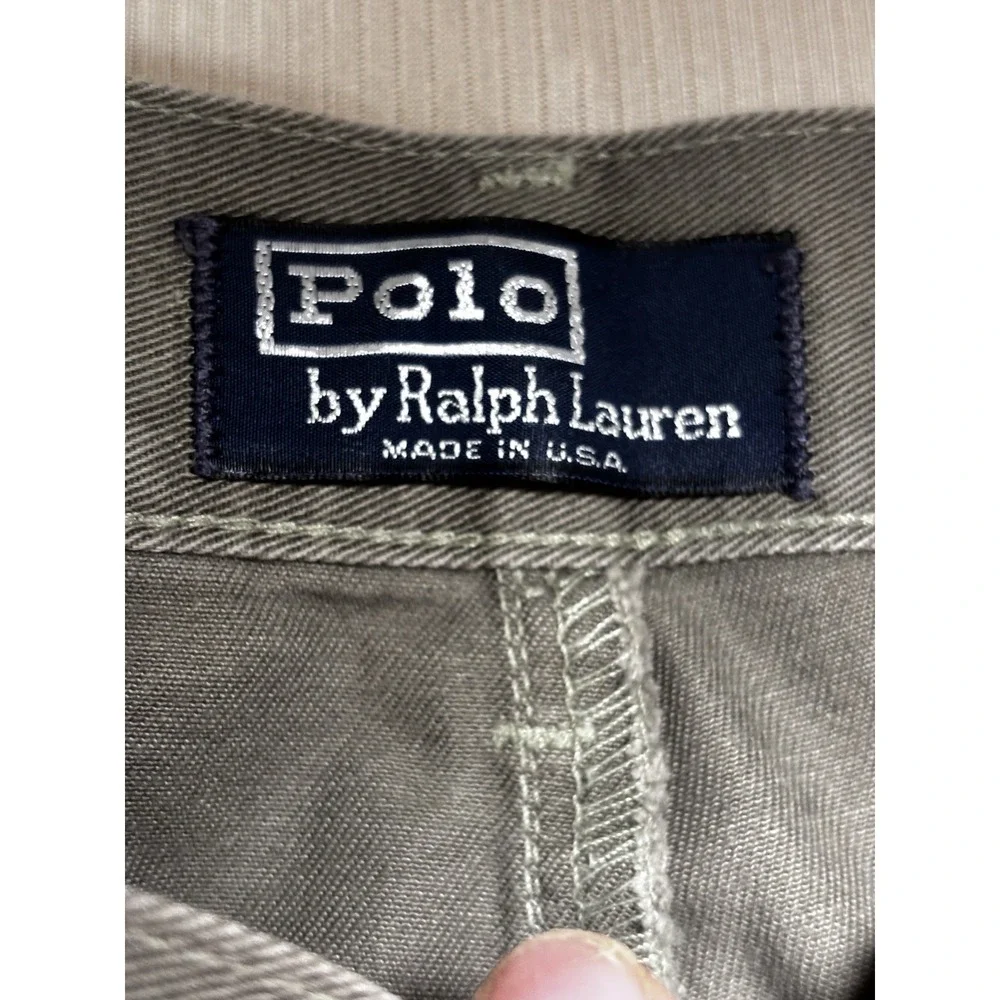 Vtg Polo‎ Ralph Lauren Men's Chino Khaki Pants Pleated 35X32 Preppy Designer